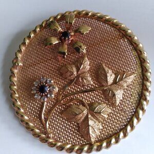 Beautiful Unique Jeweled Circle Brooch & Pendant